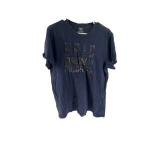 Express Navy Blue Epic Night In Progress Graphic Short Sleeve T-Shirt Size Large